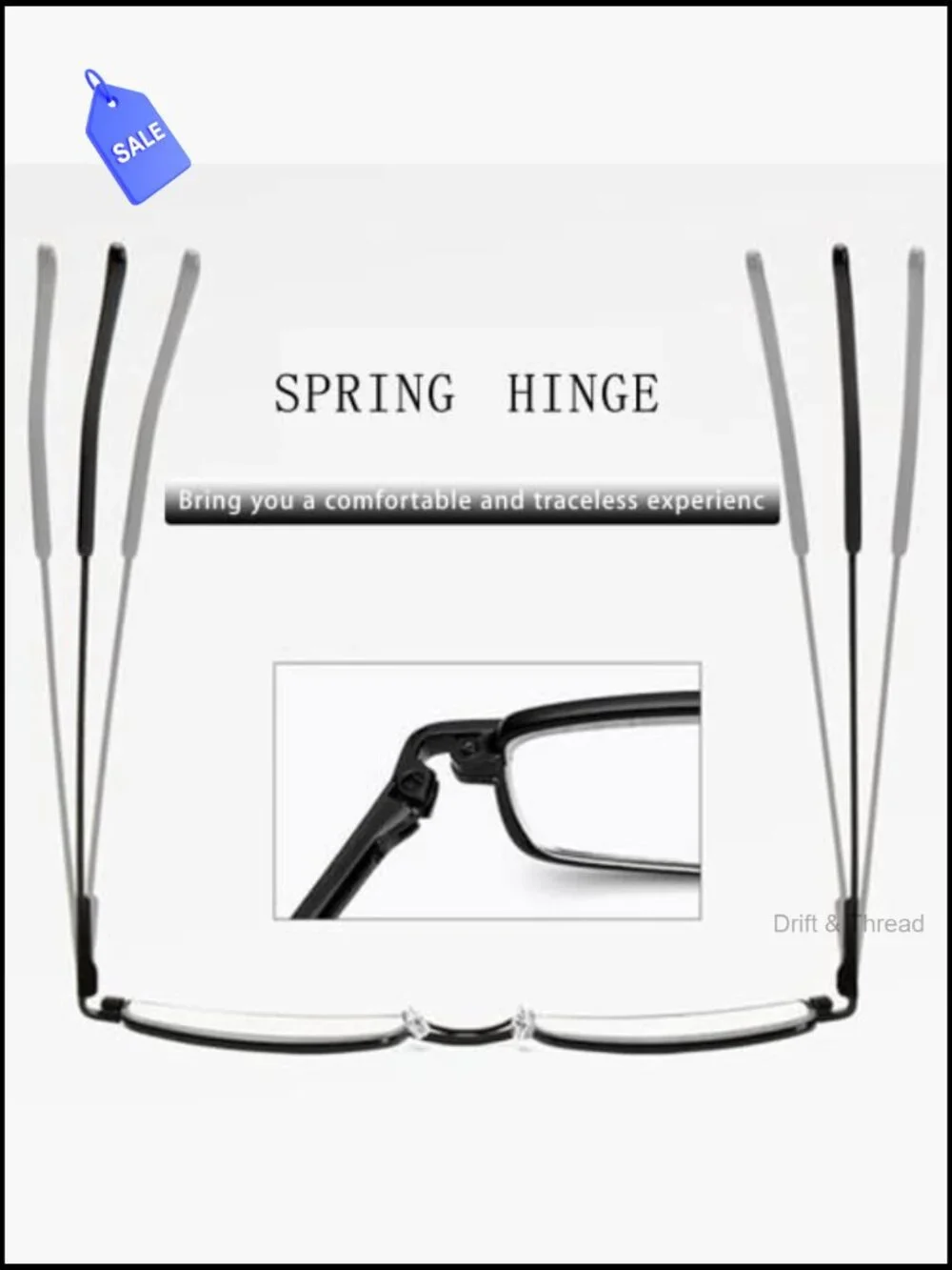 Slim Mini Metal Reading Glasses Compact Lightweight Portable Readers with Case